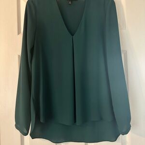 White House Black Market Teal V-Neck Blouse